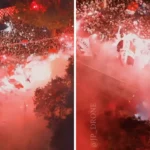 Confira imagens aéreas da festa da torcida do São Paulo antes do jogo contra o Talleres